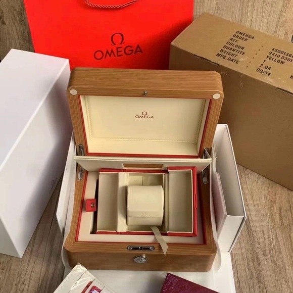 Omega Luxury Red and Cream Watch Box